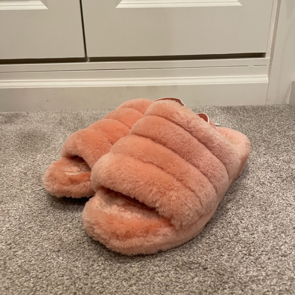 Ugg Cozy Pink Fuzzy Slippers